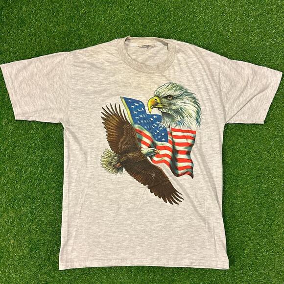 Other Other - Vintage Patriotic Bald Eagle American Flag Graphic Tee